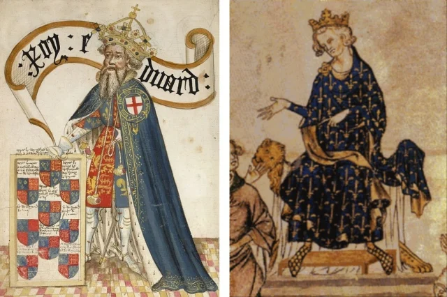 The Hundred Years War begins #OnThisDay in 1337. The conflict actually lasted 116 years 4 months 3 weeks and 4 days, during which time 5 generations of kings from 2 rival dynasties fought for the throne of France. Pictured are Edward III (left) and Philip VI (right), the rulers who started the conflict. (Image via Wikimedia Commons, Public Domain)